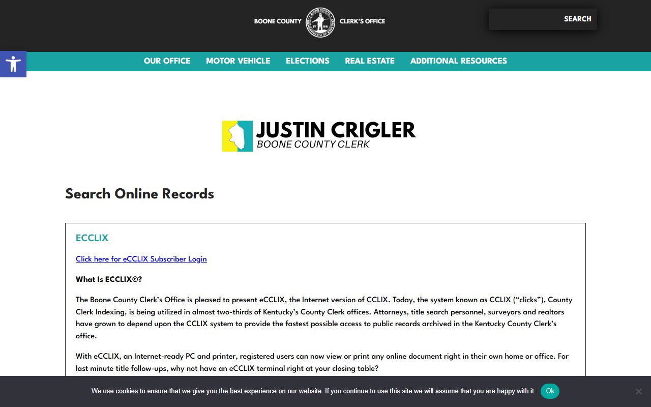 Boone County online records search eCCLIX system