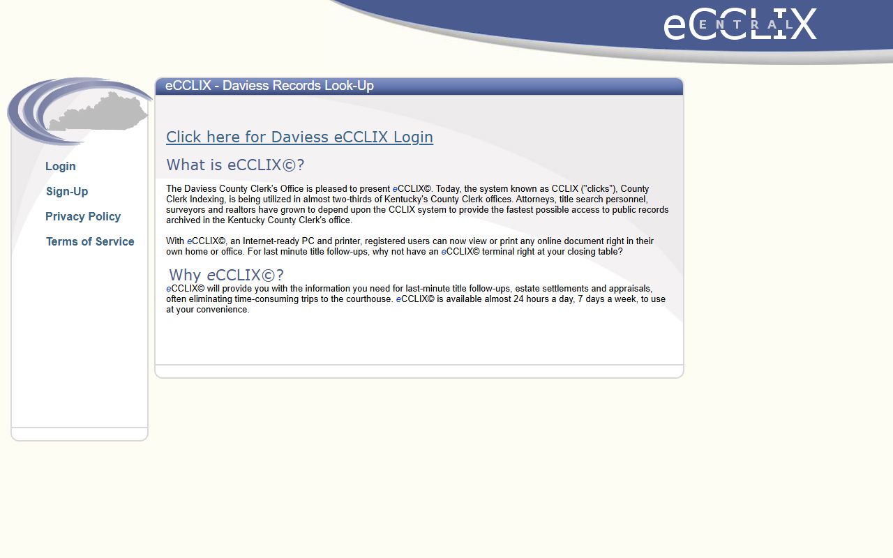 Daviess County eCCLIX online records system