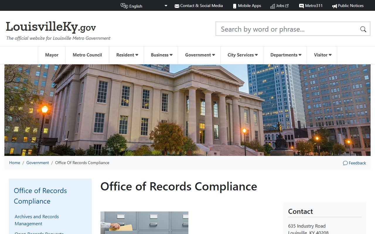 Louisville Metro Government Office of Records Compliance